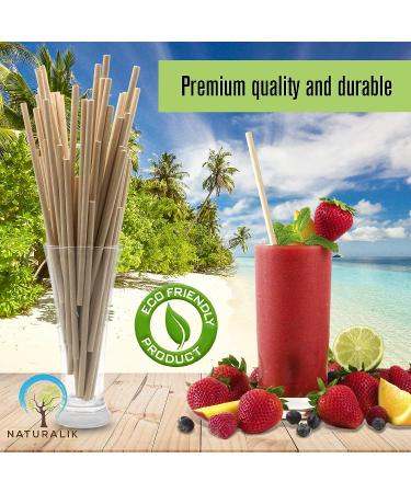 Naturalik Biodegradable Brown Paper Straws 300-Pack - Eco-Friendly & Durable Drinking Straws for Juices, Restaurants, Parties - Buy Online on GoSupps.com