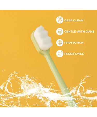Ultra-Soft Toothbrush for Sensitive Teeth - 20000 Floss Bristles - Manual Dental Brush for Adults - Pink, Black, Green - Great Cleaning Effect - Buy Online on GoSupps.com