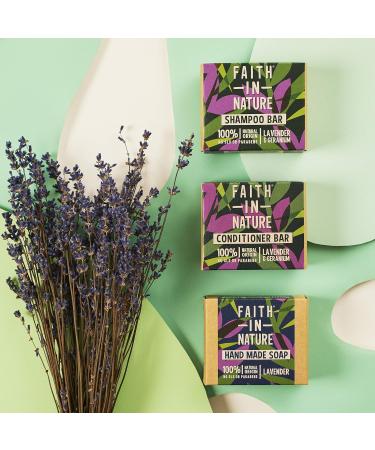 Faith In Nature Lavender & Geranium Shampoo Bar - Vegan, Cruelty-Free, SLS & Paraben-Free 85g - Buy Online on GoSupps.com