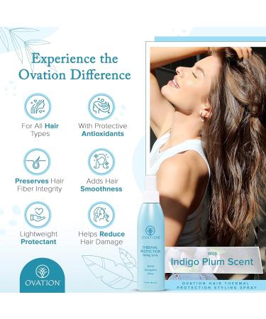Ovation Hair Thermal Protection Styling Spray - Heat Protectant for All Hair Types - 6oz | Paraben & Sulfate Free with Vitamin E & B5 - Protects Color & Integrity - Buy Online on GoSupps.com
