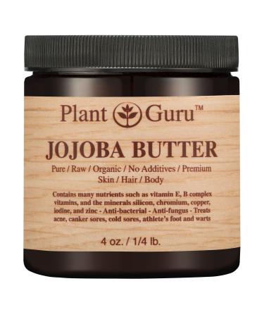 Jojoba Body Butter 4 oz. 100% Pure Raw Fresh Natural Cold Pressed. Skin Body and Hair Moisturizer DIY Creams Balms Lotions Soaps. 4 Ounce (Pack of 1)