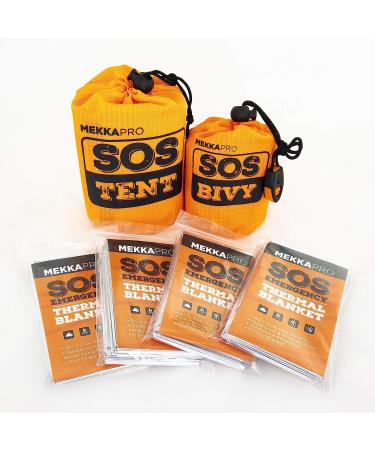 MEKKAPRO SOS Emergency Thermal Bivy Sleeping Bag with Whistle | Survival Bivvy Sack & Mylar Blanket - Buy Online on GoSupps.com