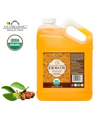 US Organic Jojoba Oil - 100% Pure Cold Pressed USDA Certified - 128 oz (1 Gallon) for DIY & Manufacturing - Buy Online on GoSupps.com