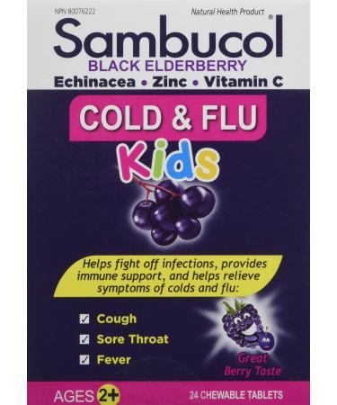 SAMBUCOL Cold And Flu Kids Chewables 24 CT