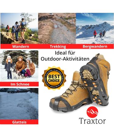 Traxtor Anti-Slip Winter Shoes with Crampons - Ice & Snow Footwear with 15 Replacement Spikes (EU Size 36-40) - Shop Internationally! - Buy Online on GoSupps.com