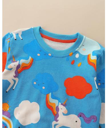 Girls Unicorn Sweatshirt | Cotton Long Sleeve Top for Kids 6-7 Years | Toddler Casual Jumper | Children's T-Shirt for Ages 1-12 - Buy Online on GoSupps.com