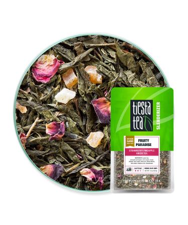 Tiesta Tea - Fruity Paradise, Loose Leaf Strawberry Pineapple Green Tea, Medium Caffeine, Hot & Iced Tea, 1.6 oz Pouch - 25 Cups, Green Tea Loose Leaf 1.6 Ounce (Pack of 1)