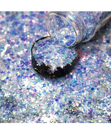 100g Christmas Glitter Sequin - Sparkling Epoxy Resin Snowflake Flakes for Nails Face & Festival Decoration - Buy Online on GoSupps.com