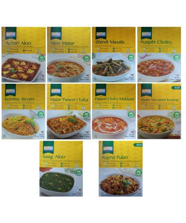 10x Indian ready meal MIX a280g from India Tikka Mother Paneer Curry Dal Palak Makhani Masala Aloo