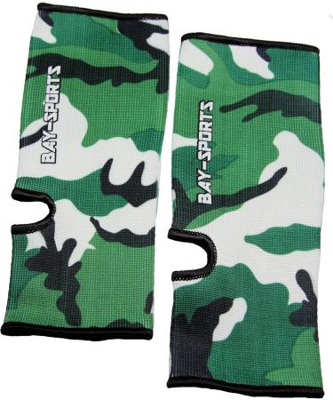 Bay Sports Camouflage 2x Elastic Foot Bands - Ankle Support | Camo Military Bandages in Black Pink Green - Sizes XS-XL - 2 Piece Set - Buy Online on GoSupps.com