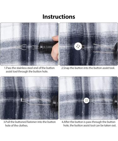 Kesntto One-Hand Button Hook & Zipper Aid - Black Button Closer with Buckle | International Shipping Available - Buy Online on GoSupps.com