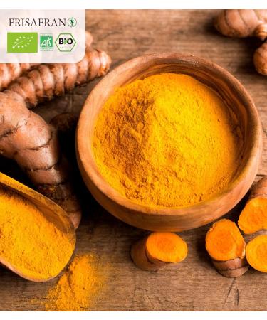 Buy Organic Turmeric Powder 500g - High Quality Turmeric Root from India | Frisafran - Golden Turmeric Spice for Health & Wellness - Buy Online on GoSupps.com