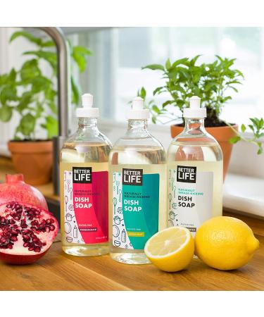 Better Life Sulfate Free Dish Soap - Tough on Grease, Gentle on Hands, Pomegranate, 22 Oz - Buy Online on GoSupps.com