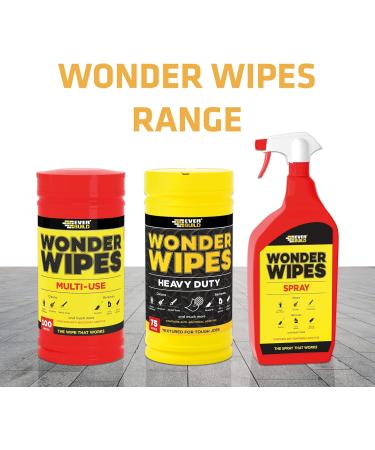 Everbuild Wonder Wipes Multi-Use Cleaning Wipes - 100 Wipes | For Building Trade, Hands, Tools & Surfaces - Specially Formulated (Red) - Buy Online on GoSupps.com
