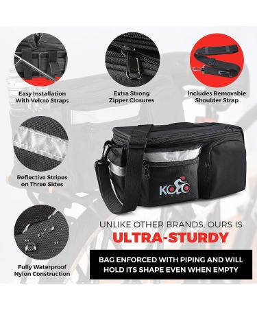 Waterproof Bike Bags for Rear Rack - Padded Bottom, Reflectors - Convertible with Shoulder Strap, Pockets, Bottle Case - Buy Online on GoSupps.com