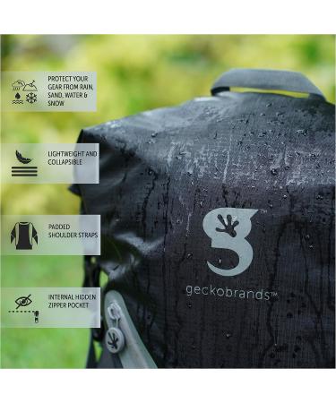 Geckobrands Lightweight 30L Waterproof Backpack Black/Gold - Ideal for Hiking and Water Activities - Buy Online on GoSupps.com