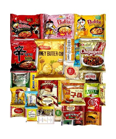 DAGAON Premium Korean Snack Box 28 Count - Variety of Scrumptious Korean Snacks, Chips, Biscuits, Cookies, Pies, Candies, Drinks, and Ramen Noodles - Perfect for Any Occasion and Gift Giving - Buy Online on GoSupps.com