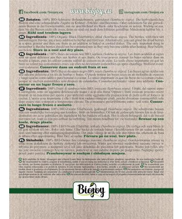 Biojoy BIOBlack elderberries dried and whole 500 g elderberry tea without additives Sambucus nigra - Buy Online on GoSupps.com