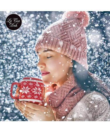 Poinsettia Christmas Tea Gift Basket by La Tea Dah | Gourmet Tea Sets for Tea Lovers | Black & Herbal Variety Pack | Premium Pyramid Sachets - Buy Online on GoSupps.com
