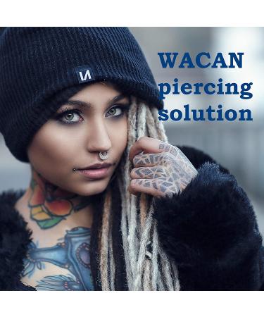 Wacan Fast-Healing Organic Nose Saline Solution for Piercings 8oz - Clove, Vitamins, Natural Sea Salts - Drug-Free, Preservative-Free Aftercare Piercing Solution - Buy Online on GoSupps.com