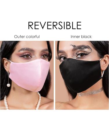Buy Identity LNGR Women's Washable Face Masks UK - 4-Layer Cotton & Satin Silk Reusable with Filter Bag Perfect for Weddings - Pink Floral Design - Buy Online on GoSupps.com