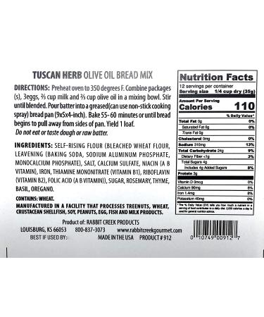 Rabbit Creek Olive Oil Bread Mix Variety Pack - Herb & Cheese, Rosemary & Parmesan, Tuscan Herb - Set of 3 - Buy Online on GoSupps.com
