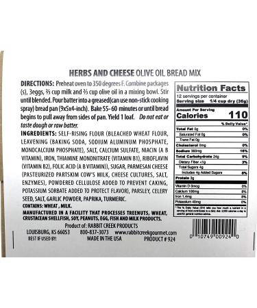 Rabbit Creek Olive Oil Bread Mix Variety Pack - Herb & Cheese, Rosemary & Parmesan, Tuscan Herb - Set of 3 - Buy Online on GoSupps.com