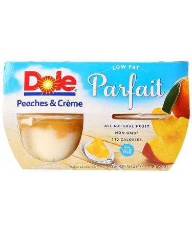 Dole Fruit Bowls, Peaches & Crme Parfait, 4.3oz, 4 cups