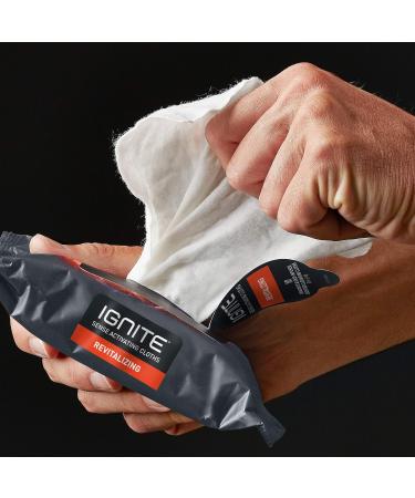 Ignite Men's Body Wet Wipes - Revitalizing Scent, Extra Thick 8x8 Shower Wipes, 10 Count (Pack of 5), 50 Wipes Total - Buy Online on GoSupps.com