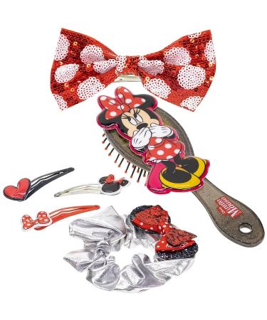 Disney Minnie Mouse Hair Accessories Box|Gift Set for Kids Girls|6 Pcs Including Hair Bow, Brush, Snap Clips|Ideal for Parties, Sleepovers|Ages 3 - Buy Online on GoSupps.com