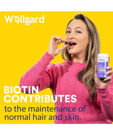 Biotin Hair Growth Gummies | Wellgard Vegan Biotin Supplements | Chewable B7 Vitamins | Mixed Berry Flavour - Buy Online on GoSupps.com