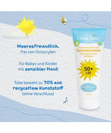 Childs Farm SPF 50+ Sunscreen for Children & Babies Waterproof UVA/UVB Protection 100ml | Ideal for Sensitive Skin & Eczema - Buy Online on GoSupps.com