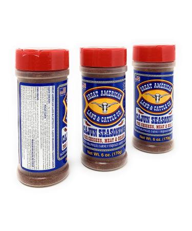Great American Land & Cattle Cajun Seasoning 6oz (Pack of 3) - Authentic Blend for Bold Flavor - Buy Online on GoSupps.com