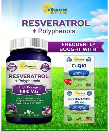 180 Capsules of 100% Natural Resveratrol with Red Wine Extract - Pure Heart Health Supplement - Extra Strength Antioxidant Pills - Buy Online on GoSupps.com