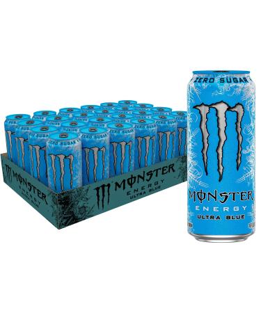 Monster Energy Ultra Blue Sugar Free Energy Drink 16 Ounce (Pack of 24)