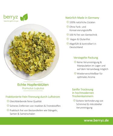 Hops Flowers Herbal Tea 100% Natural Ideal for Evening Relaxation | 60g Bitter Substances for Sleep Support | International Shipping Available - Buy Online on GoSupps.com