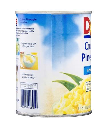 Dole Pineapple Crushed in Heavy Syrup 20oz Can - Pack of 5 - Buy Online on GoSupps.com