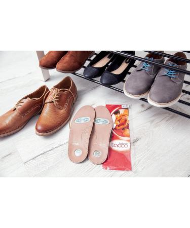 Orthotic Shoe Insoles Inserts - Tacco Gel-Deluxe | Arch Support Footbed with Bunion & Heel Gel Pads | Eco-Friendly Leather | Made in Germany (Size 45 EUR/US M12) - Buy Online on GoSupps.com