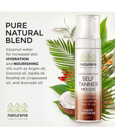 Naturena Self Tanner Tanning Mousse | Organic Sunless Lotion for Dark Bronzer Skin | 6.7 Fl Oz - Buy Online on GoSupps.com