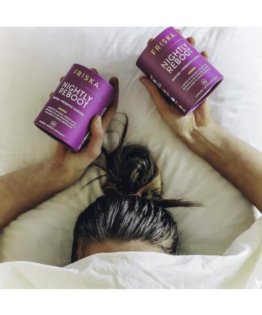 FRISKA Nightly Reboot Enzyme and Probiotics Supplement Promotes Better Digestion and Sleep Supports Gut Health for Men and Women Melatonin Chamomile 30 Capsules Nightly Reboot 30 Count (Pack of 1) - Buy Online on GoSupps.com