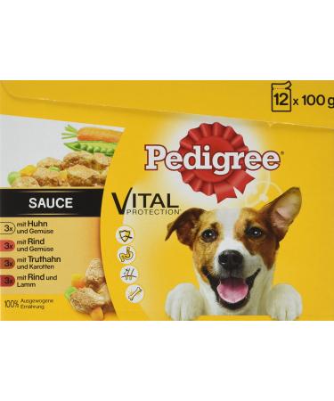 Pedigree Adult Dog Food in Portioned Pouches For Adult Dogs Various Types Pack of 4 (4 x 12 x 100g)