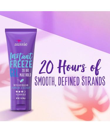 Aussie Instant Freeze Sculpting Maximum Hold Hair Gel - 7 Oz Triple Pack with Jojoba Oil, Sea Kelp, and Australian Aloe - Buy Online on GoSupps.com