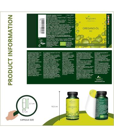Organic Oregano Oil Capsules Vegavero | Vegan | High Carvacrol & Thymol Content | Cold-Pressed Essential Oil | Lab-Tested | 90 Capsules - Buy Online on GoSupps.com