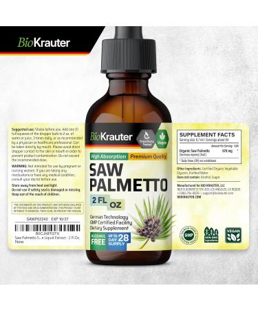 BIO KRAUTER Spearmint 100 Capsules & Saw Palmetto Tincture 2 Fl. Oz - Buy Online on GoSupps.com