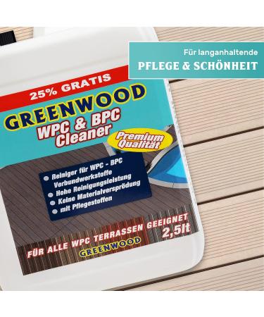 Greenwood WPC & BPC Cleaner | PH Neutral Concentrate for Terrace Planks | 2.5L - Eco-Friendly Cleaning Agents & Care Products - Buy Online on GoSupps.com