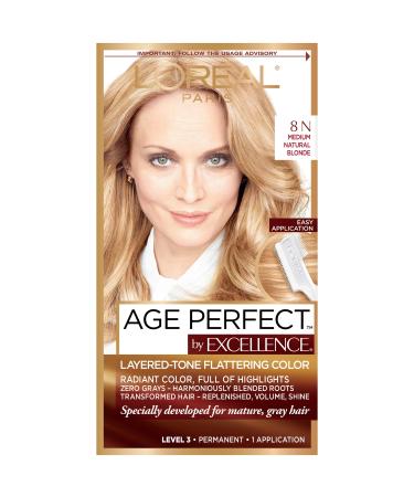 L'Oreal Paris Age Perfect Permanent Hair Color - Medium Natural Blonde - 1 kit