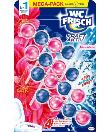 Toilet Fresh Strength Active Fragrance Base - Flower Fresh (9 x 200g) | Powerful Toilet Cleaner with Anti-Lime Effect | Long-Lasting Freshness for International Shipping - Buy Online on GoSupps.com