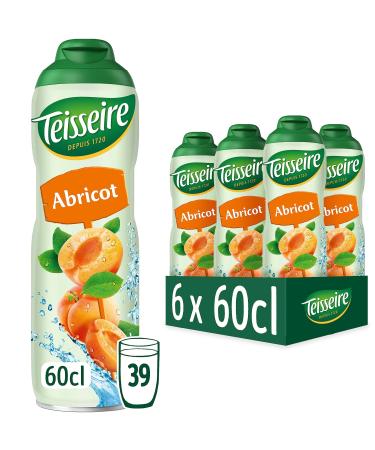 Teisseire Apricot Syrup for Refreshing Drink Cocktails Recyclable Bottle 6x60cl