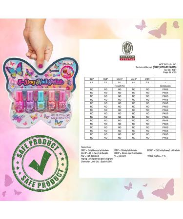 Hot Focus Kids Nail Polish Set for Girls - 5 Piece Colorful Scented Water Based Washable Quick-Dry Peel Off Nail Art Set - Buy Online on GoSupps.com