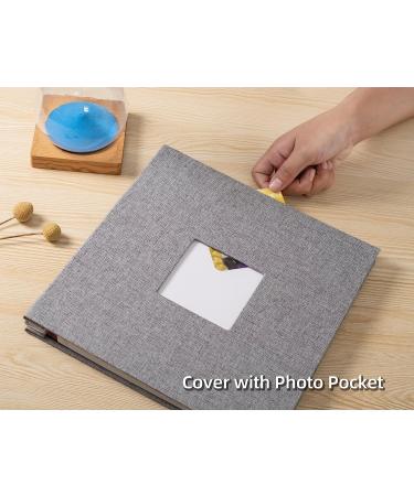 HenPisen Large Photo Album Self Adhesive Scrapbook - 40 Pages Linen Cover DIY Album, Grey - Includes Metallic Pen and Sticker Kit - Buy Online on GoSupps.com